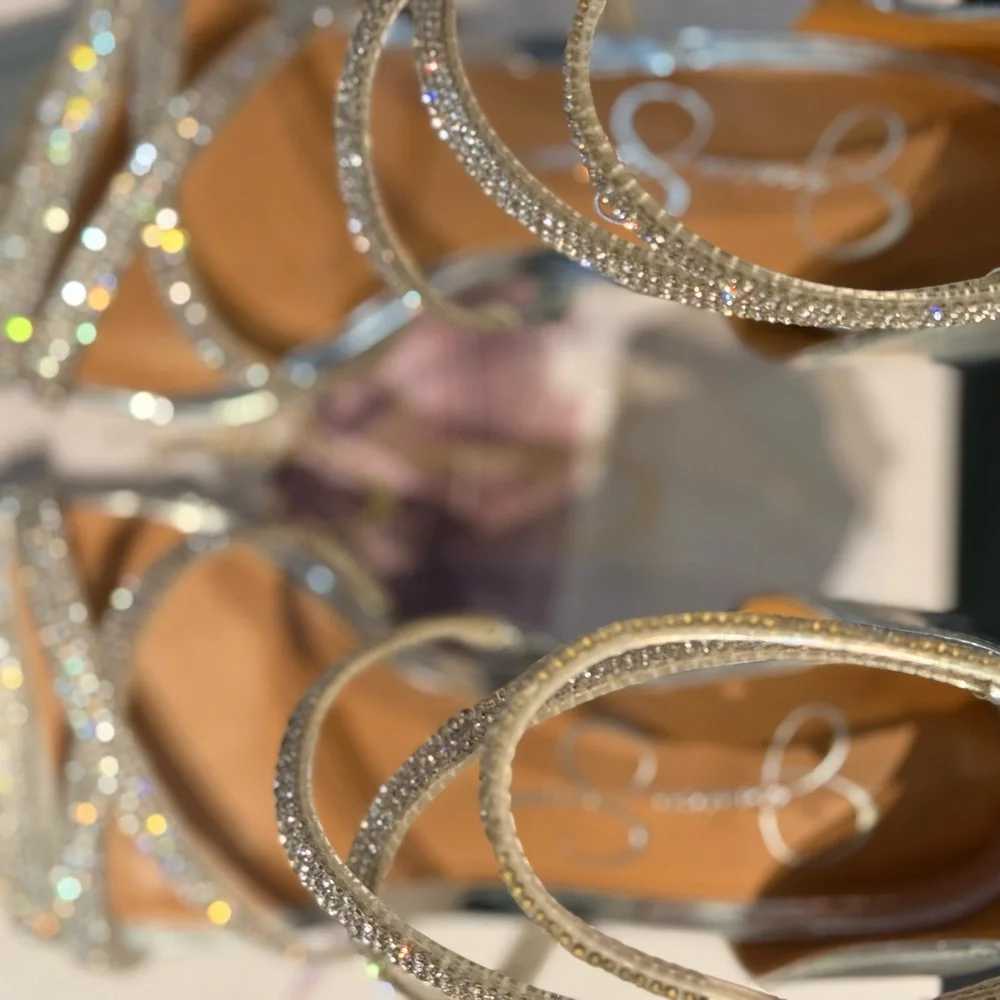 Elegant Silver Strappy Heels - Picture 9 of 12